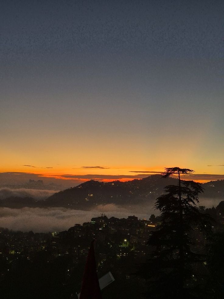 Shimla Mall Road sunset view with heritage buildings and Himalayan backdrop